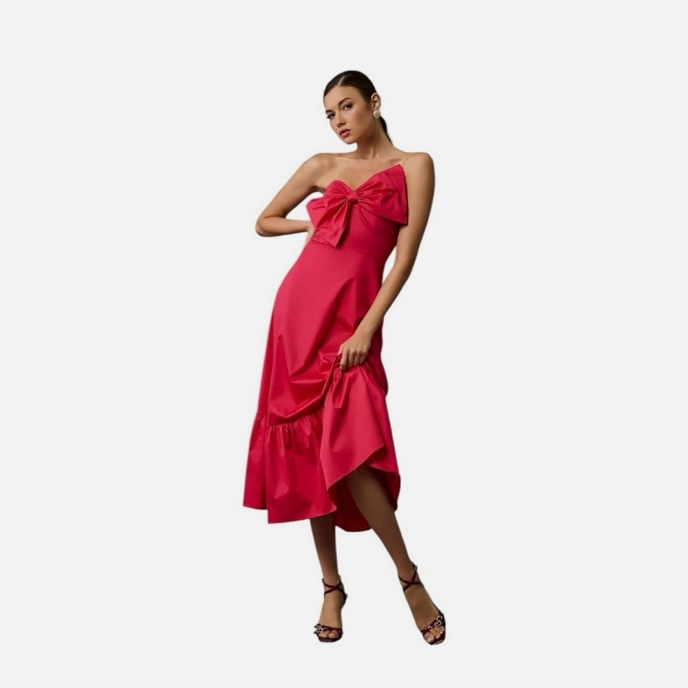 Hutch Anthropologie bow Strapless Dress